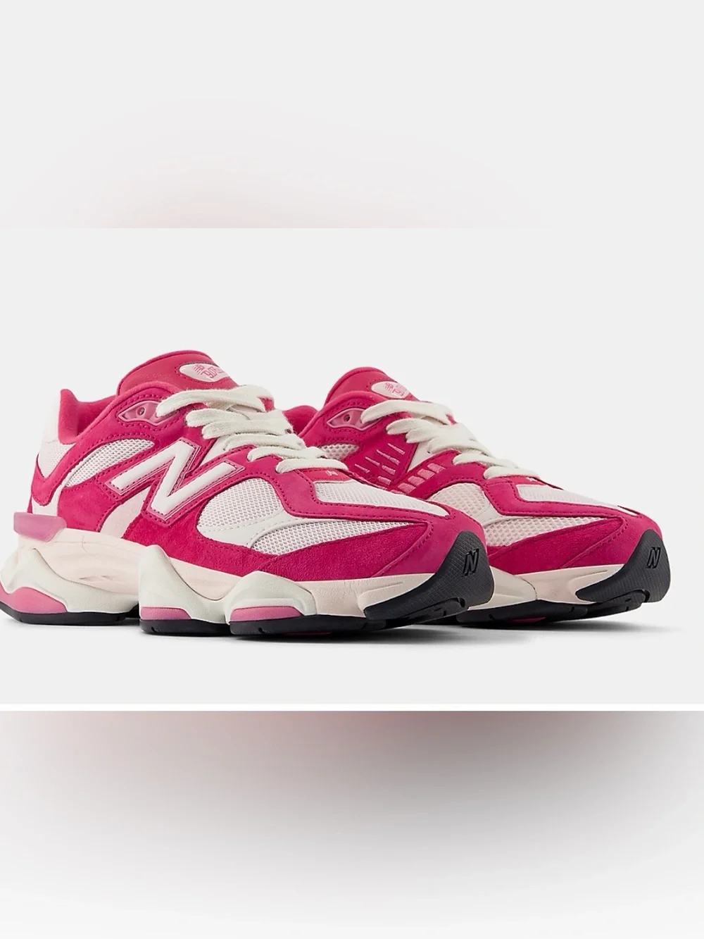 New Balance Women's Hot Pink and Cream Chunky Sneakers